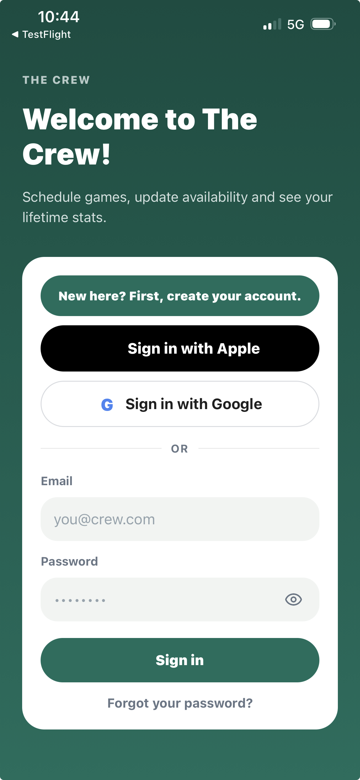 Joining a crew with an invite code