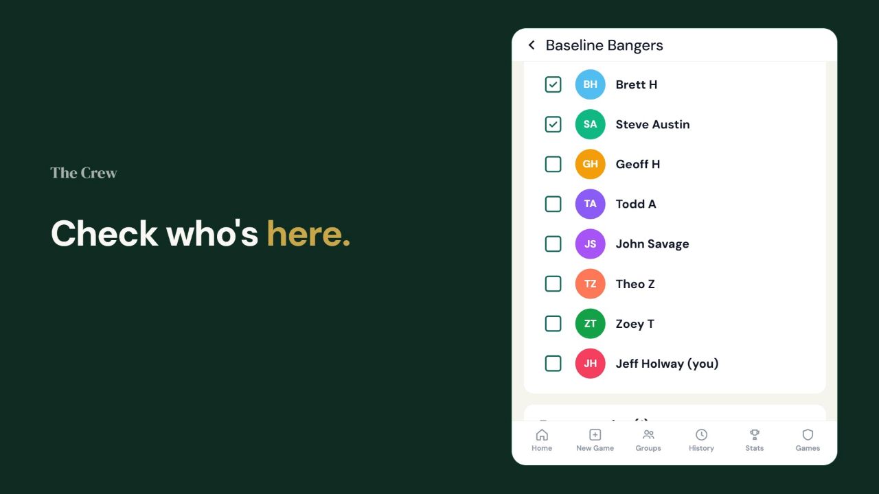 Check who's here: The Crew app check-in screen